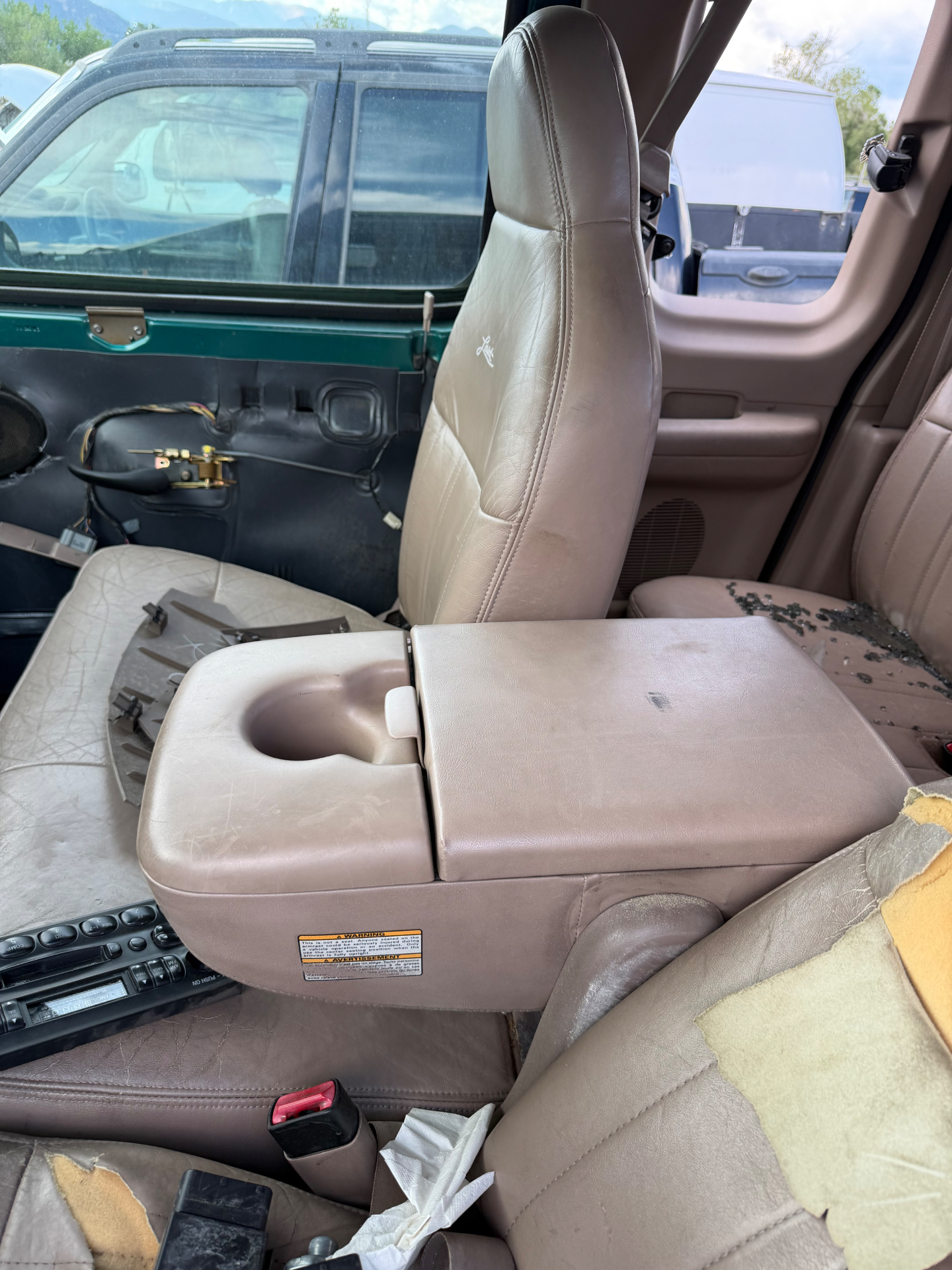 Ford Lariat leather console
